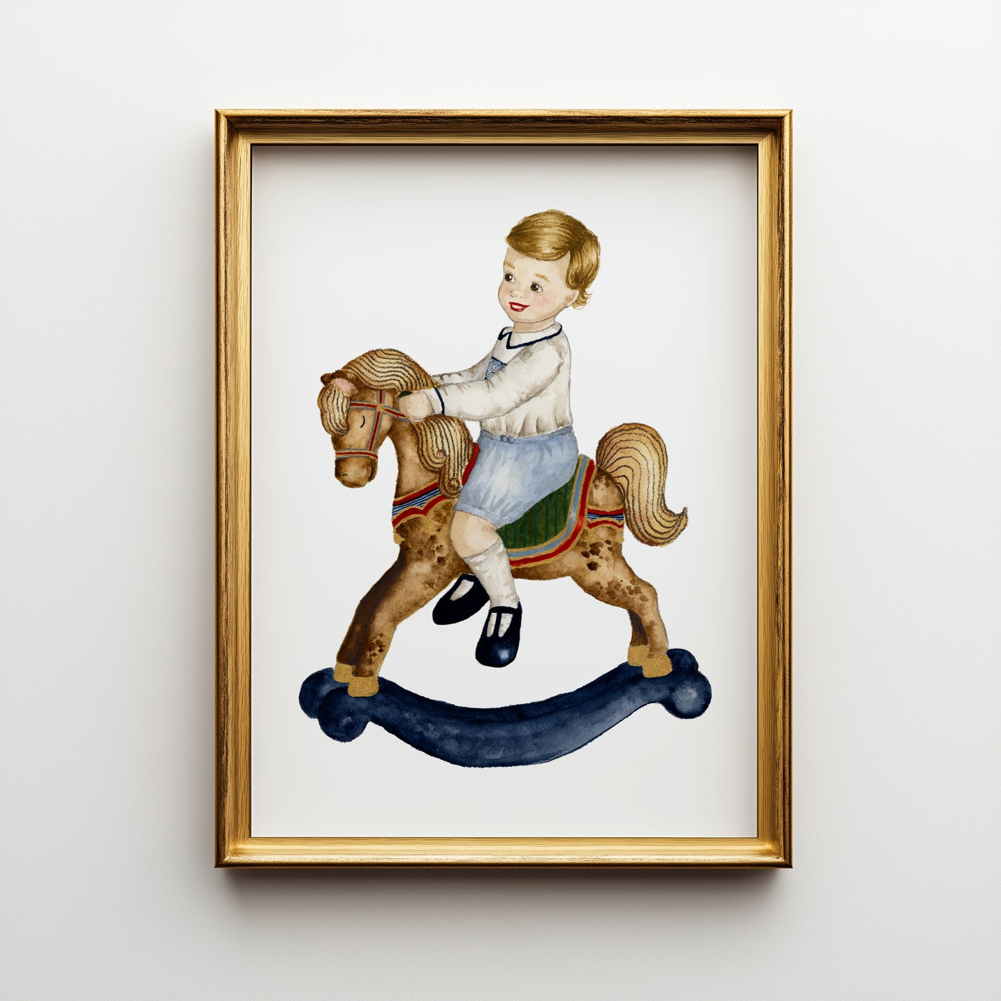 "Le Petit Prince on His Rocking Horse" - A Classic Childhood Collection Art Print
