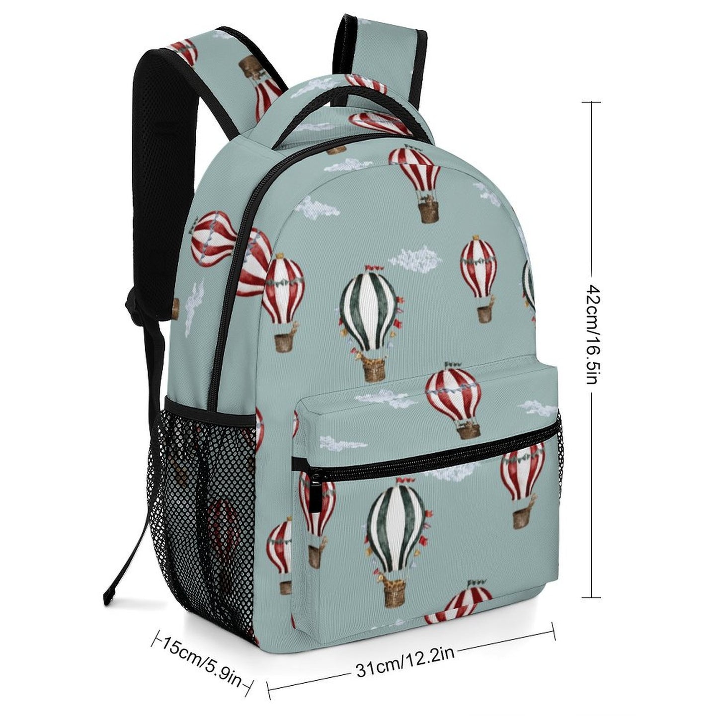 "Friends in Hot Air Balloons" Children's Backpack in Vintage Skies Color