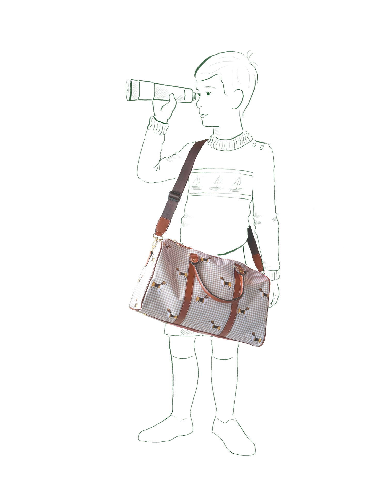 Heritage Gingham Waterproof Travel Duffel Bag - Small