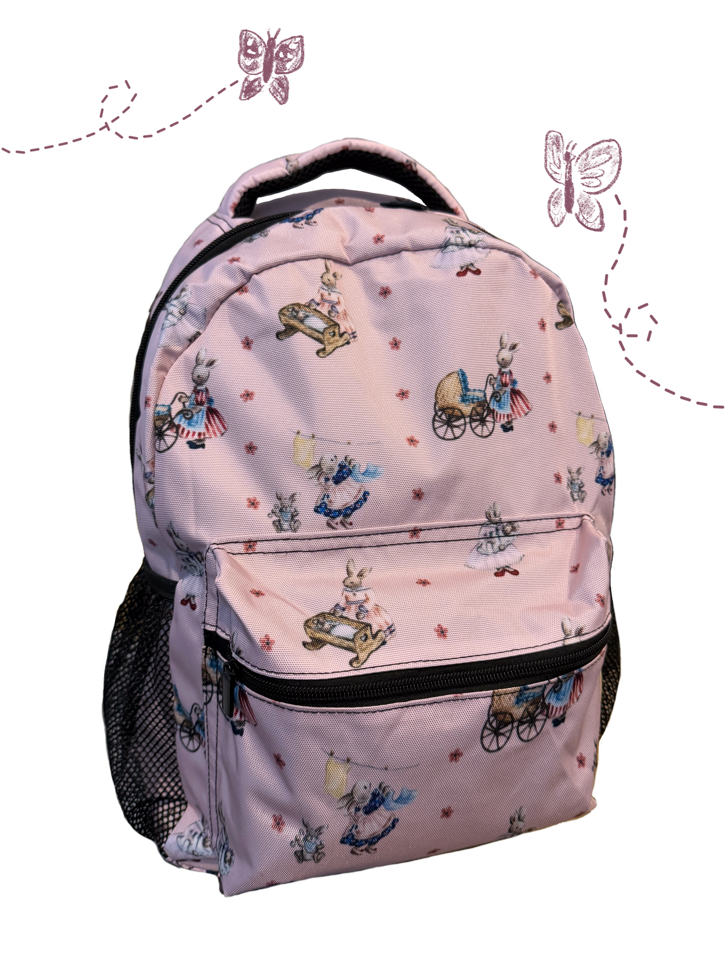 "Bunny Love" Children's Backpack in Vintage Pink
