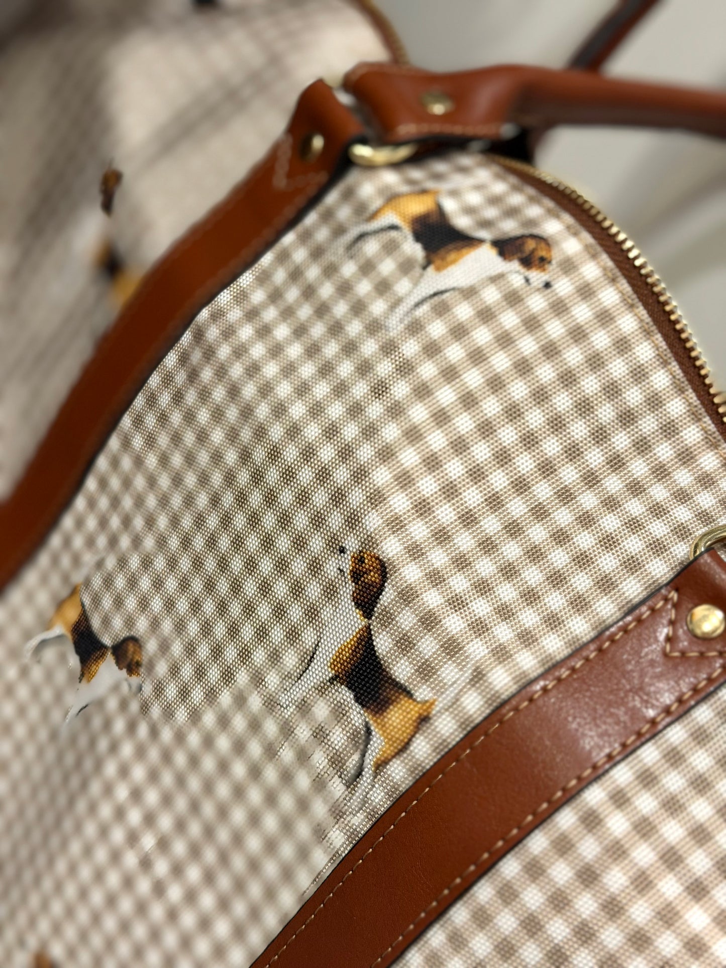 Heritage Gingham Waterproof Travel Duffel Bag - Small