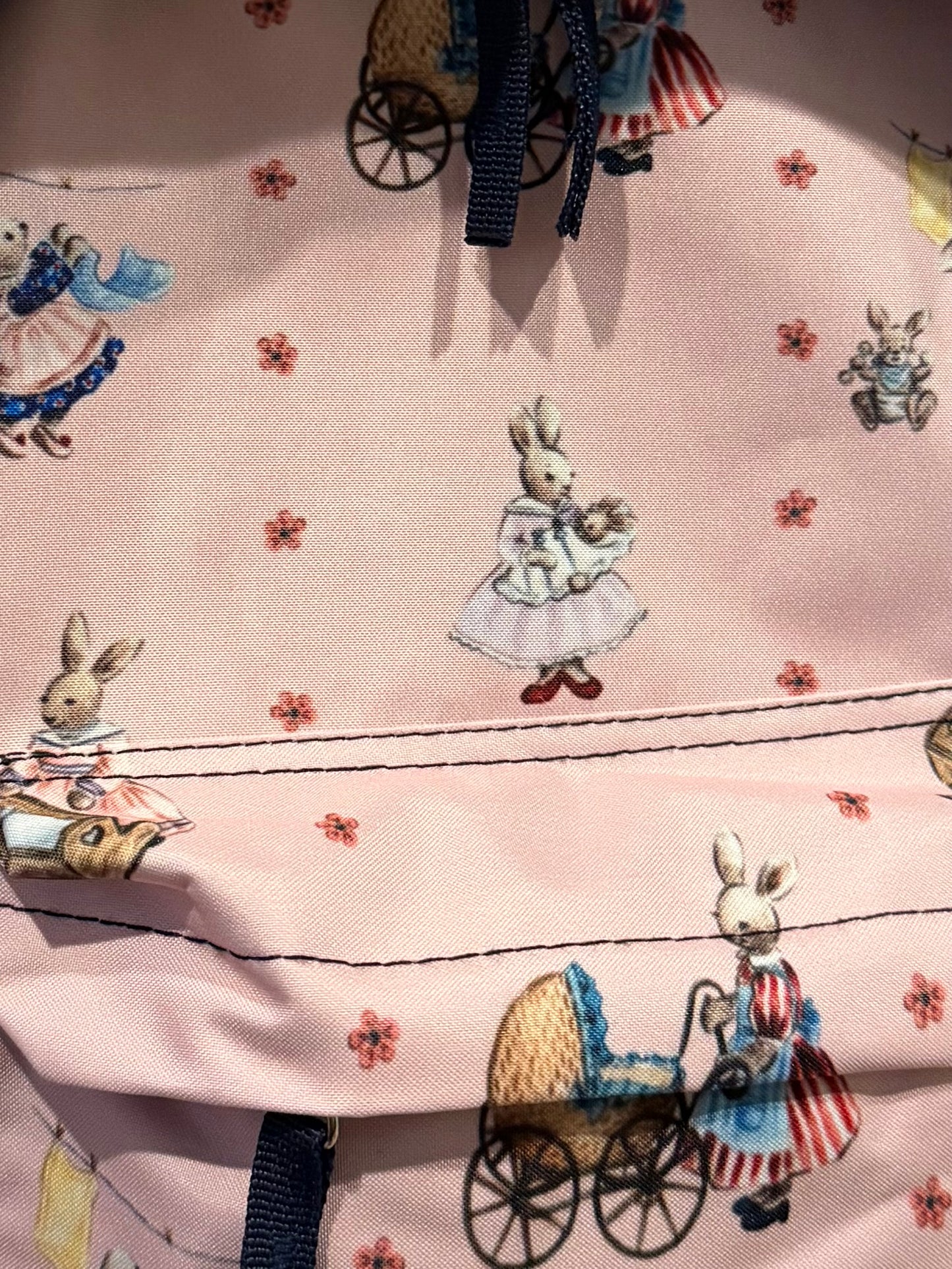 "Bunny Love" Toddler Backpack in Navy and Pink