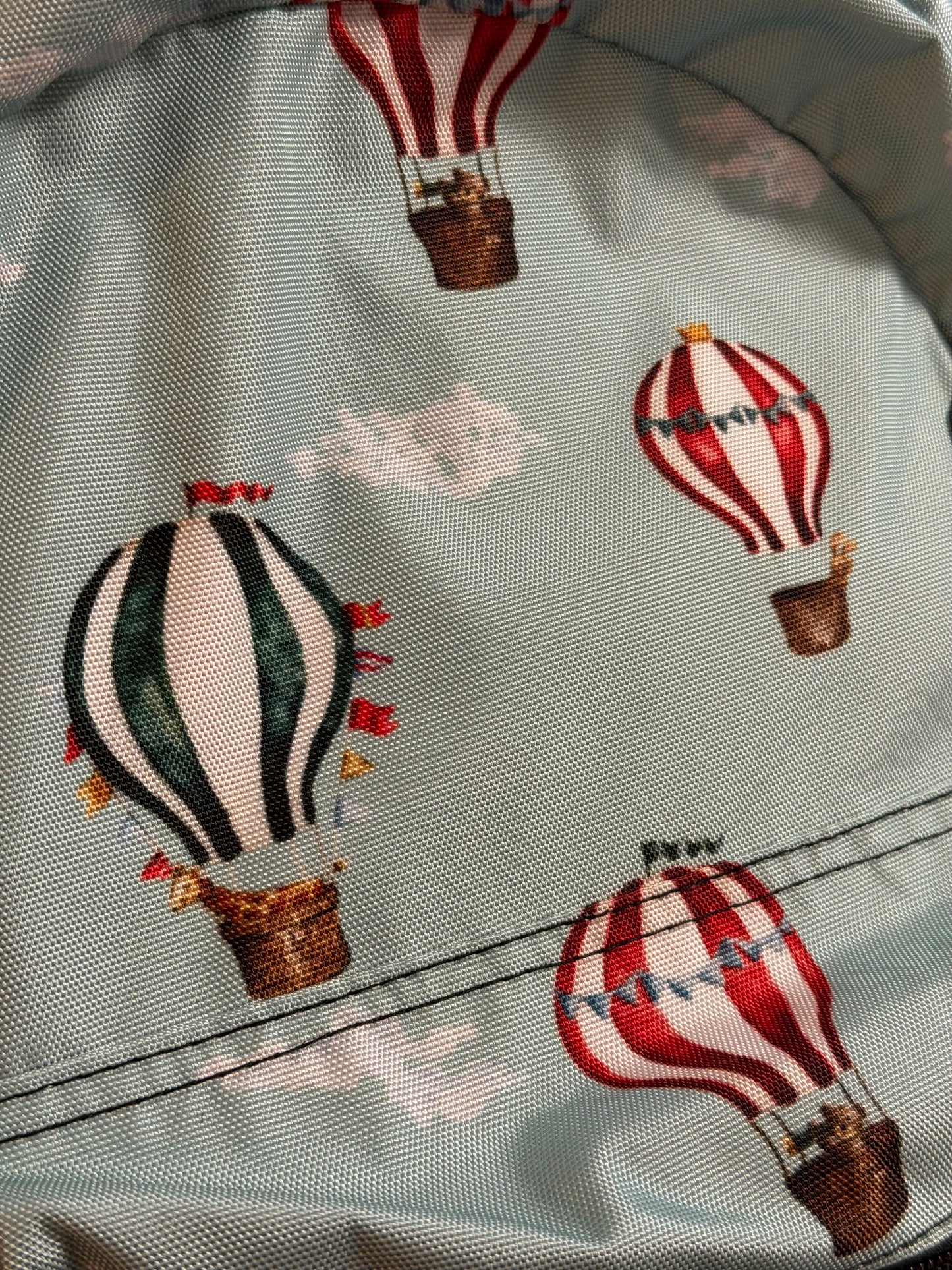 "Friends in Hot Air Balloons" Children's Backpack in Vintage Skies Color