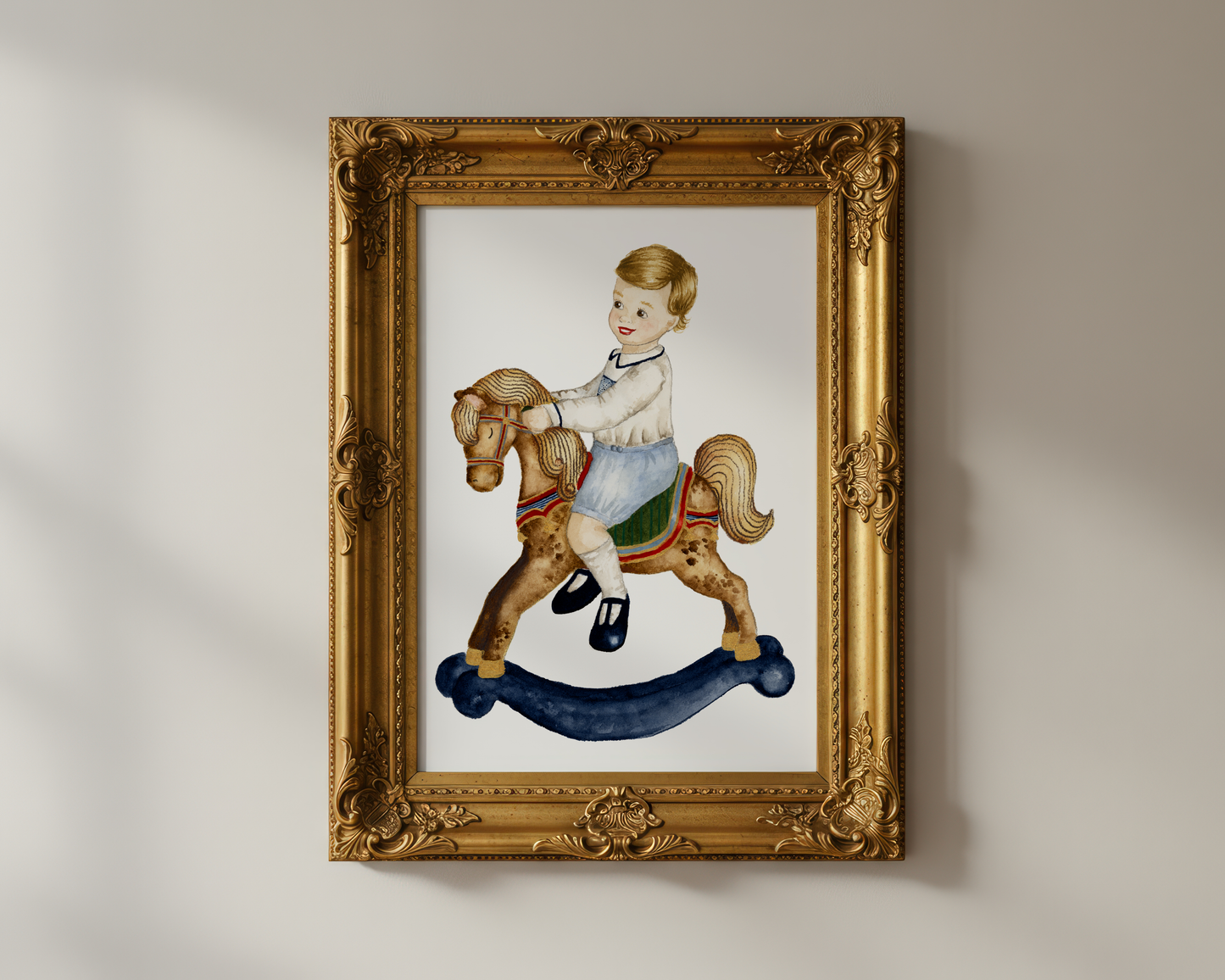 "Le Petit Prince on His Rocking Horse" - A Classic Childhood Collection Art Print