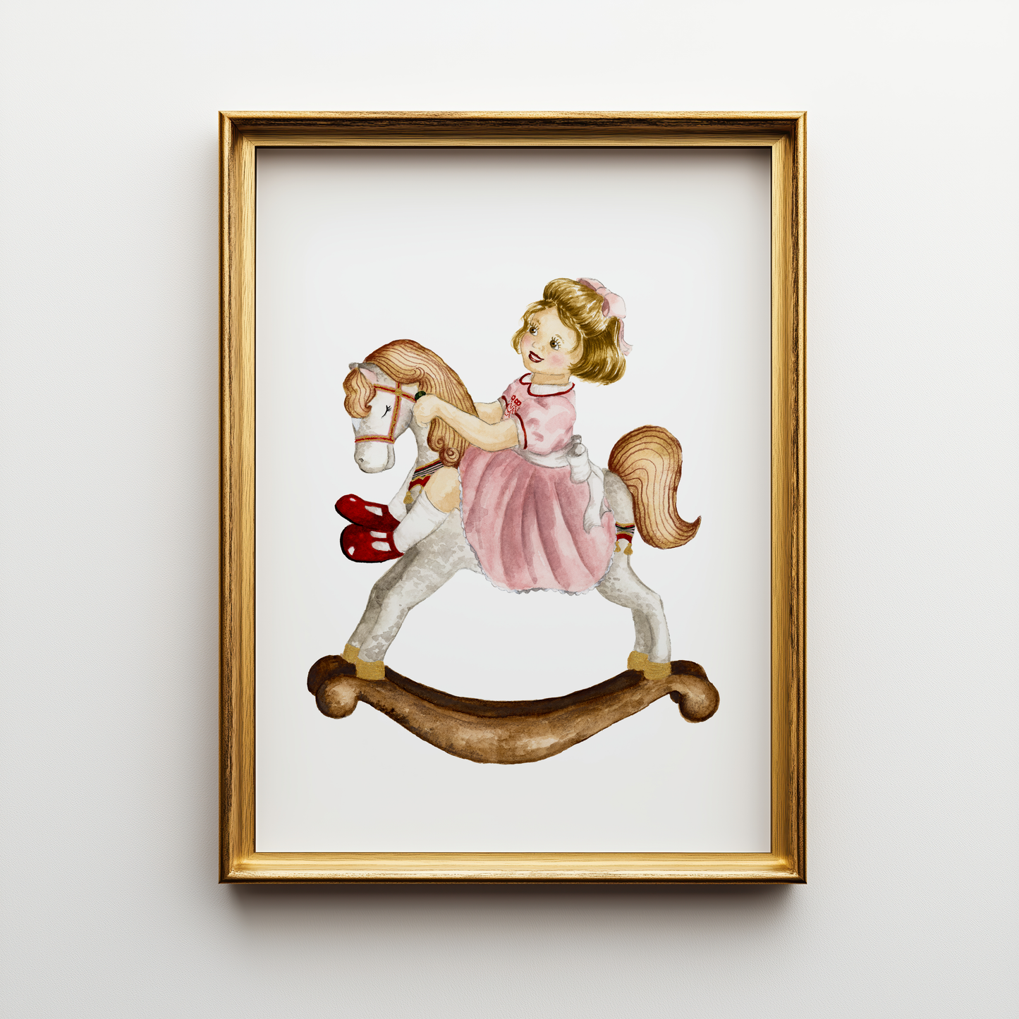"On My Rocking Horse"- A Classic Childhood Collection Art Print